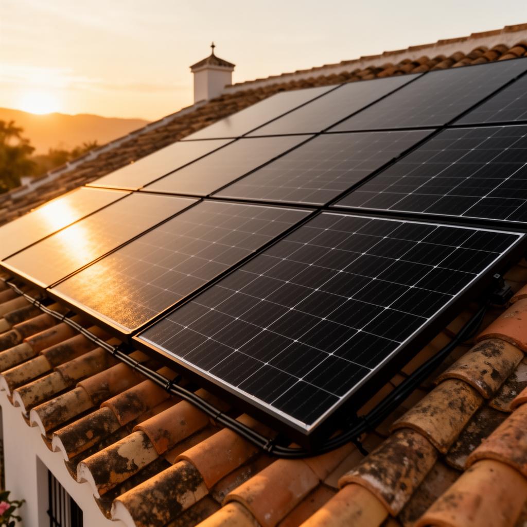 Paneles solares premium sobre tejas tradicionales en Málaga